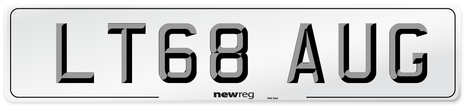 LT68 AUG Number Plate from New Reg